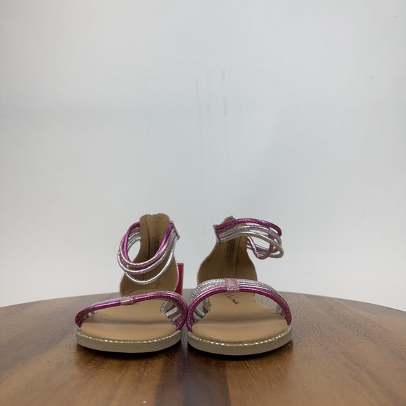 New NWOB Big Kids Girls Nina Brianna Pink Metallic Strappy Sandals Size 2 Y - Picture 2 of 7